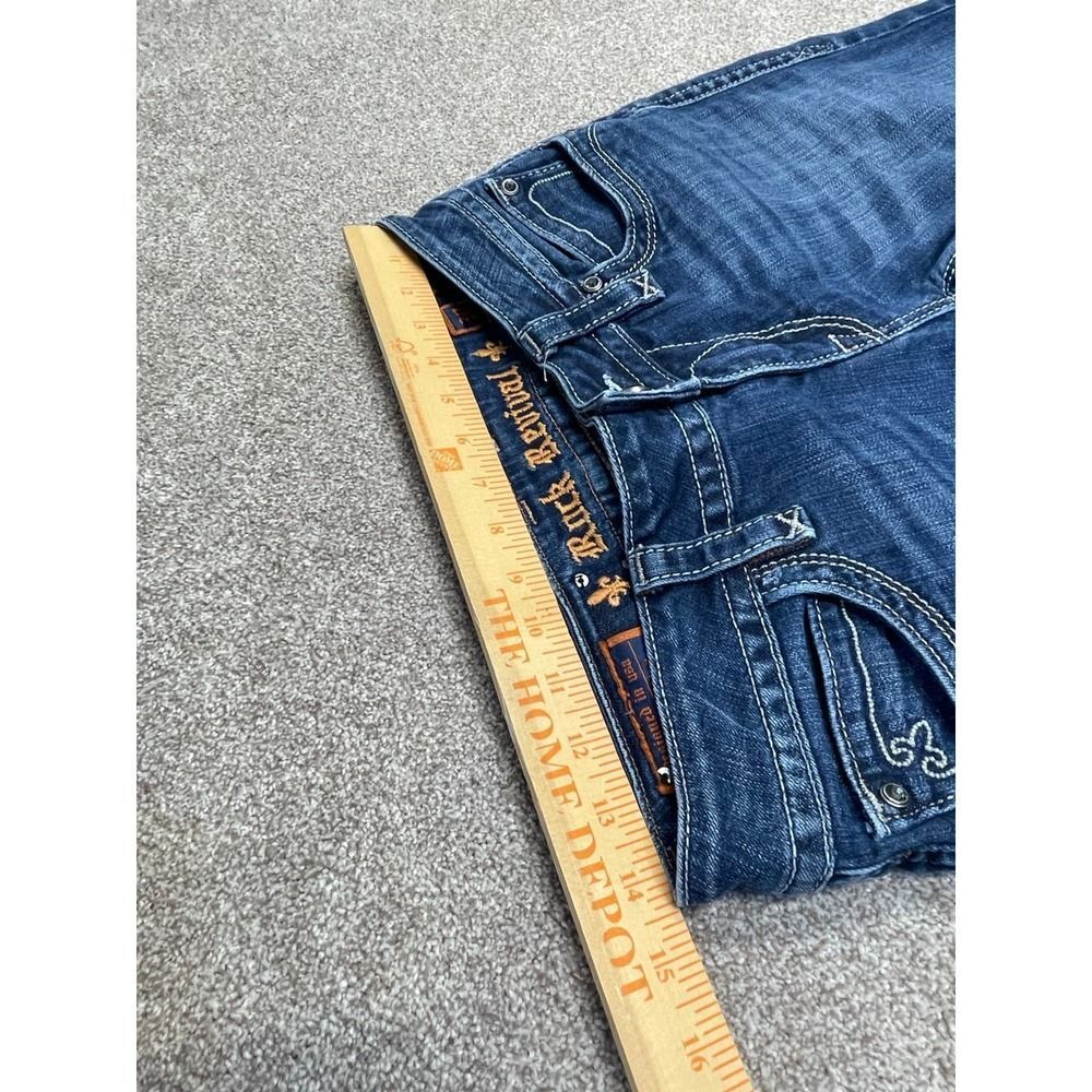 Rock Revival chrissie straight jeans size 30 low rise dark wash flip pocket Y2K - Picture 9 of 12